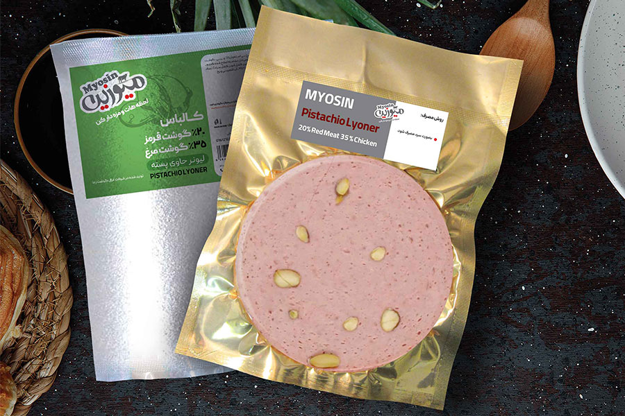 کالباس لیونر پسته ای (20% گوشت قرمز ، 35% گوشت مرغ)