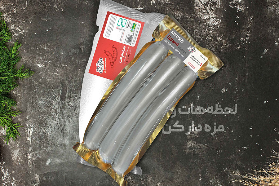 سوسیس سالامی (70% گوشت قرمز ، 10% گوشت مرغ)